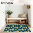 thumbnail image 3 of ODIKA 8'x10' Machine Washable Non-Slip Area Rug, Nordic Evergreen Trees and Reindeer Repeating Holiday Motif High Traffic Rug with Pad, Blue, 737834, 3 of 8