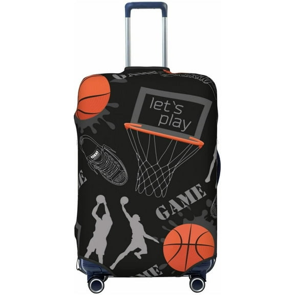 Highly Elastic Spandex Suitcase Cover Luggage Cover Protector Large Fits 25 to 28 Inch Sport Basketball Prints
