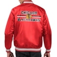 thumbnail image 2 of Men's Starter  Red Chicago Blackhawks Printed Team Logo Satin Varsity Full-Snap Jacket, 2 of 2