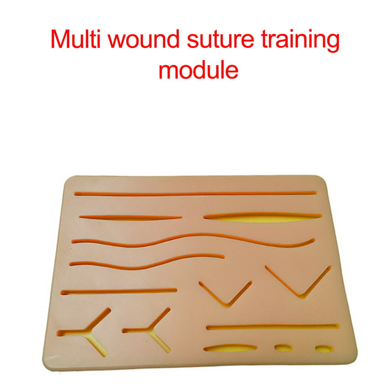 Complete Suture Practice Kit for Suture Training, Including Large Silicone  Suture Pad with pre-Cut Wounds and Suture Tool kit. Latest Generation  Model. 