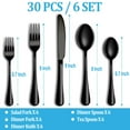thumbnail image 2 of Black Silverware Set, 30-Piece Stainless Steel Flatware Set for 6, Cutlery Utensils Set Include Knives/Forks/Spoons Service for 6, Mirror Polished and Dishwasher Safe, 2 of 7