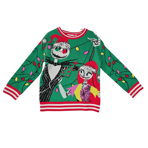 Disney The Nightmare Before Christmas Girls Holiday Sweater, Medium, 10/12