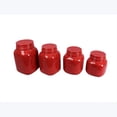 thumbnail image 4 of Youngs 19695 Ceramic Mason Jar Canister, Red - Set of 4, 4 of 4