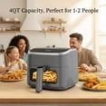 thumbnail image 3 of 4 Qt Air Fryer with Visible Window, 8-in-1 Digital Controls, 1500W, Nonstick Dishwasher-Safe Basket, 60-Min Timer, Grey, 3 of 7