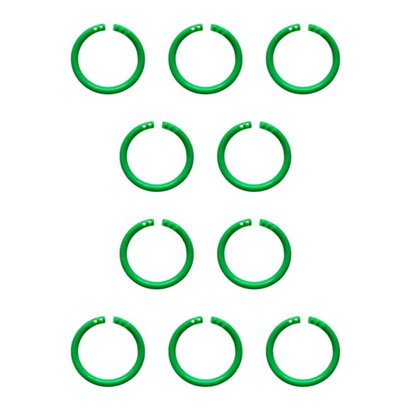 Sidaley 25 piezas Artículos limpios y ordenados - Anillos de carpeta de hojas sueltas para tarjetas Documentos de papel y álbumes de recortes verde diámetro 27mm 10Conjunto
