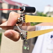 Runzkzy Alloy Fast Compression Flat Leather Slingshot Outdoor Laser Shooting No Strap Slingshot