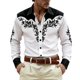 thumbnail image 1 of Camisetas de Navidad de Manga Larga de los Hombres Imprimir de Moda Casual Manga Larga Turndown Collar Blusa para Primavera Invierno Al Aire Libre Diario, 1 of 4