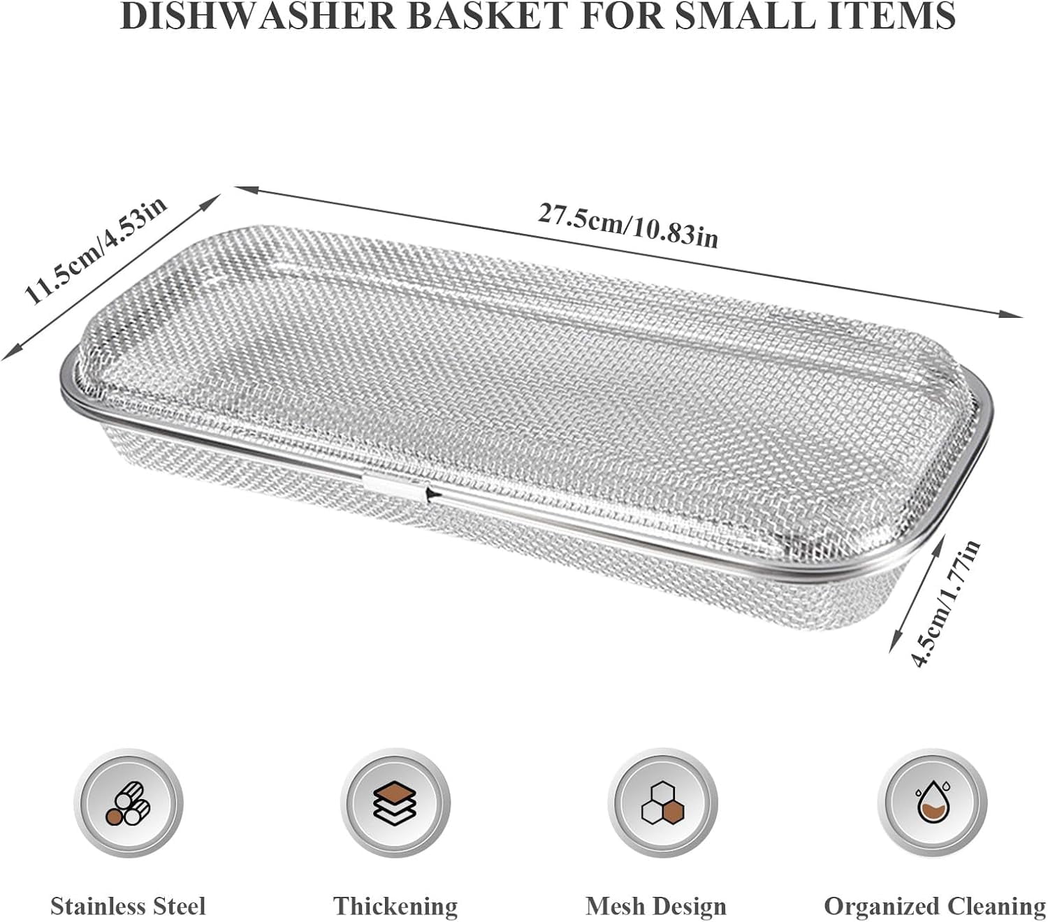 ABPETE Dishwasher Basket for Small Items, Stainless Steel Chopstick Holder for Dishwasher, Dishwasher Silverware Basket