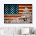 thumbnail image 2 of wall26 Canvas Print Wall Art Wood Panel Effect United States Capitol American Flag Cultural Historic Digital Art Modern Art Decorative Global Patriotic for Living Room, Bedroom, Office - 24x36, 2 of 5