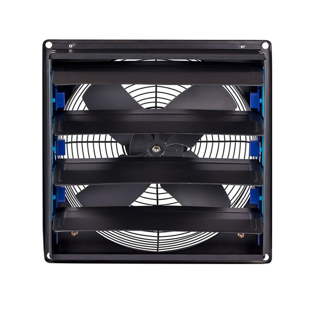 Ventilador de escape con obturador de 10 pulgadas montado en la pared, aspas de aluminio, ventilador de ventilación para garaje, invernadero, ático, cobertizo, tienda-negro
