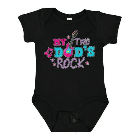 

Inktastic My Two Dads Rock with Guitar Gift Baby Girl Bodysuit
