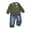 Green, variant on Toddler Baby Boy Clothes 2T Boys Fall Winter Outfits 3T Boys Long Sleeve Lapel Top Jeans Pants 2PCS Clothing Set Blue