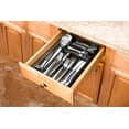thumbnail image 3 of Flatware Drawer Organizer - Slip Resistant Kitchen Tray with 6 Sections to Neatly Arrange Cutlery and Serving Utensils. Also Great to Keep Your Desk Drawer and Office Supplies Well Organized (Black), 3 of 5