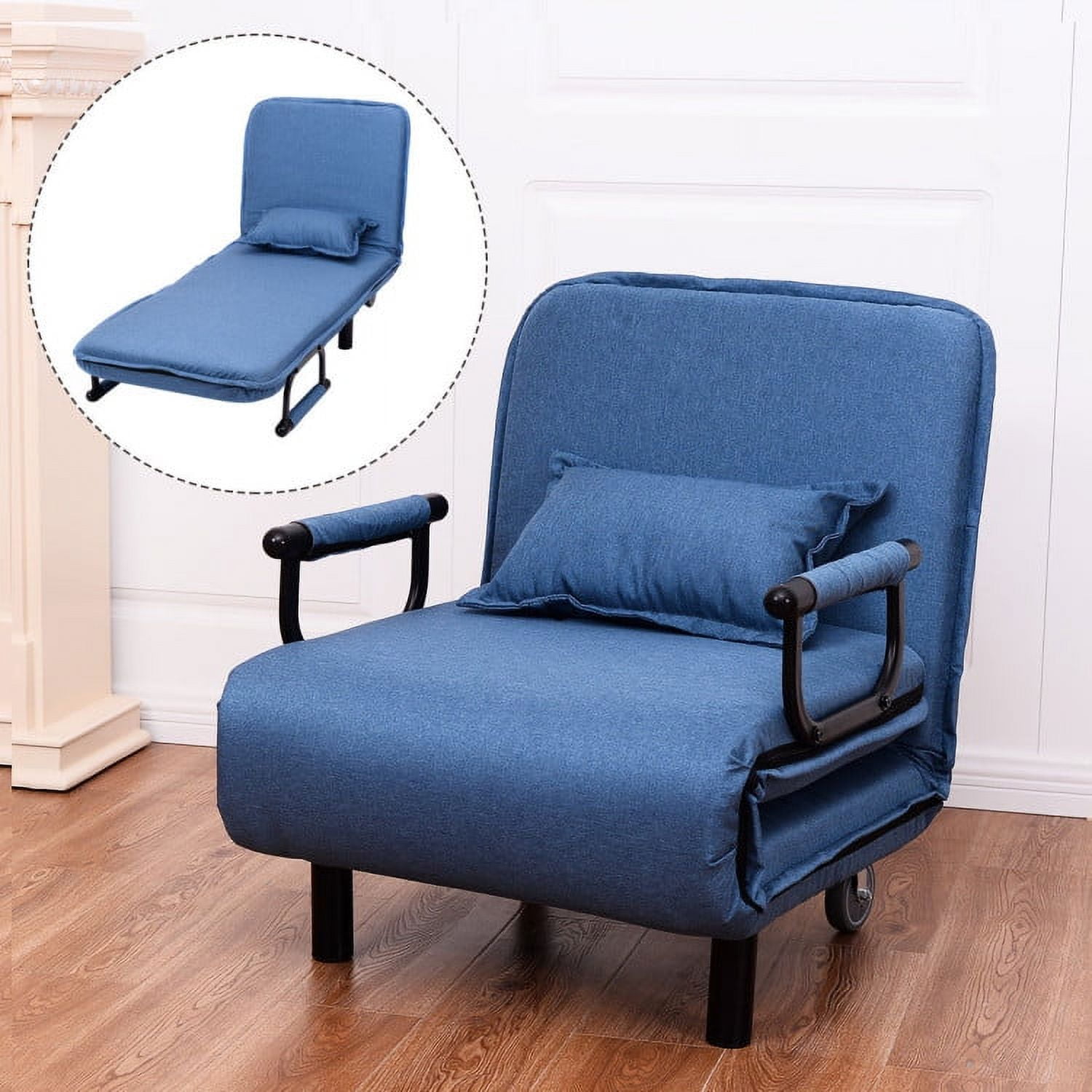 Finihen Single Person Sofa Bed, Sleeper Chair, Convertible Lounge Couch, Folding Sofa Arm Chair, Convertible Folding Leisure Recliner Sofa Bedï¼for Home, Office, Blue Finihen Single Person Sofa Bed, Sleeper Chair, Convertible Lounge Couch, Folding Sofa Arm Chair, Convertible Folding Leisure Recliner Sofa Bedï¼for Home, Office, Blue