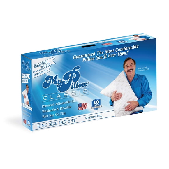 Almohada de cama MyPillow Classic, tamaño king, soporte mediano