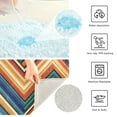 thumbnail image 3 of Yayeee Bath Rug for Bathroom Floor Non Slip Rectangle Fluffy Soft Absorbent Mat, 16"x24", Orange Geometric, 3 of 7