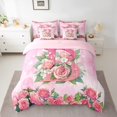 thumbnail image 2 of Homewish Girly Pink Monogrammed B Twin Bedding Sets 7-Piece for Women, Valentines Day Bedding Comforter Set, Spring Garden Rose Reversible Sheet Sets, Breathable Home Decor, 2 of 7