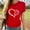 Red, variant on Patlollav Women Girls Plus Size Tops Valentines Print Tees Short Sleeve T Shirt Blouse