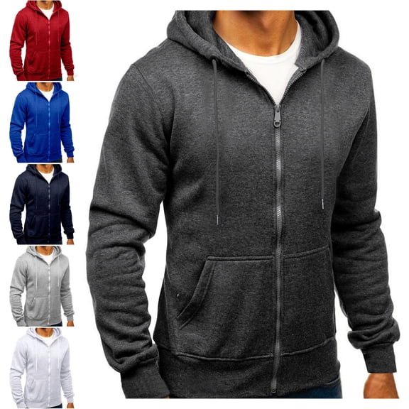 Zysthvn Fall Mens Casual Jackets Lightweight Outdoor Full Zip Mens Coats Long Sleeve Loose Solid with Pockets