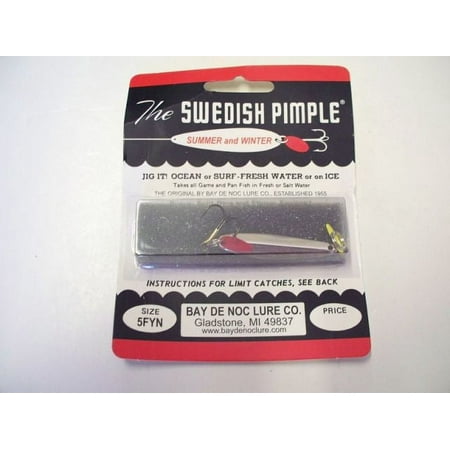 UPC: 0045816501020 | Bay de Noc Swedish Pimple Fishing Lure  Yellow & Nickel  1/3 Oz.