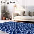 thumbnail image 2 of ODIKA 6'x9' Machine Washable Non-Slip Area Rug, Hexagonal Honeycomb Grid with Modern Abstract Accents High Traffic Rug, Blue, 467857, 2 of 7