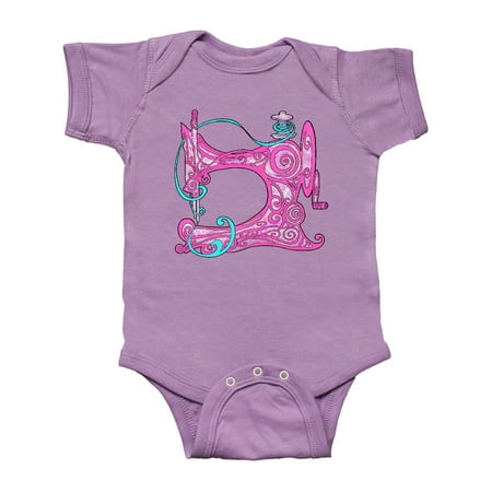 

Inktastic Stylized VIntage Sewing Machine in Pink Gift Baby Boy or Baby Girl Bodysuit