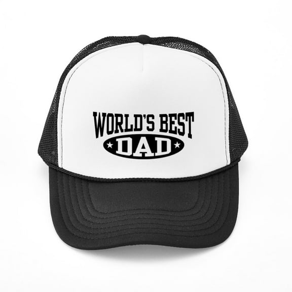 CafePress - World's Best Dad - Adjustable Unisex Printed Trucker Hat with Mesh Back
