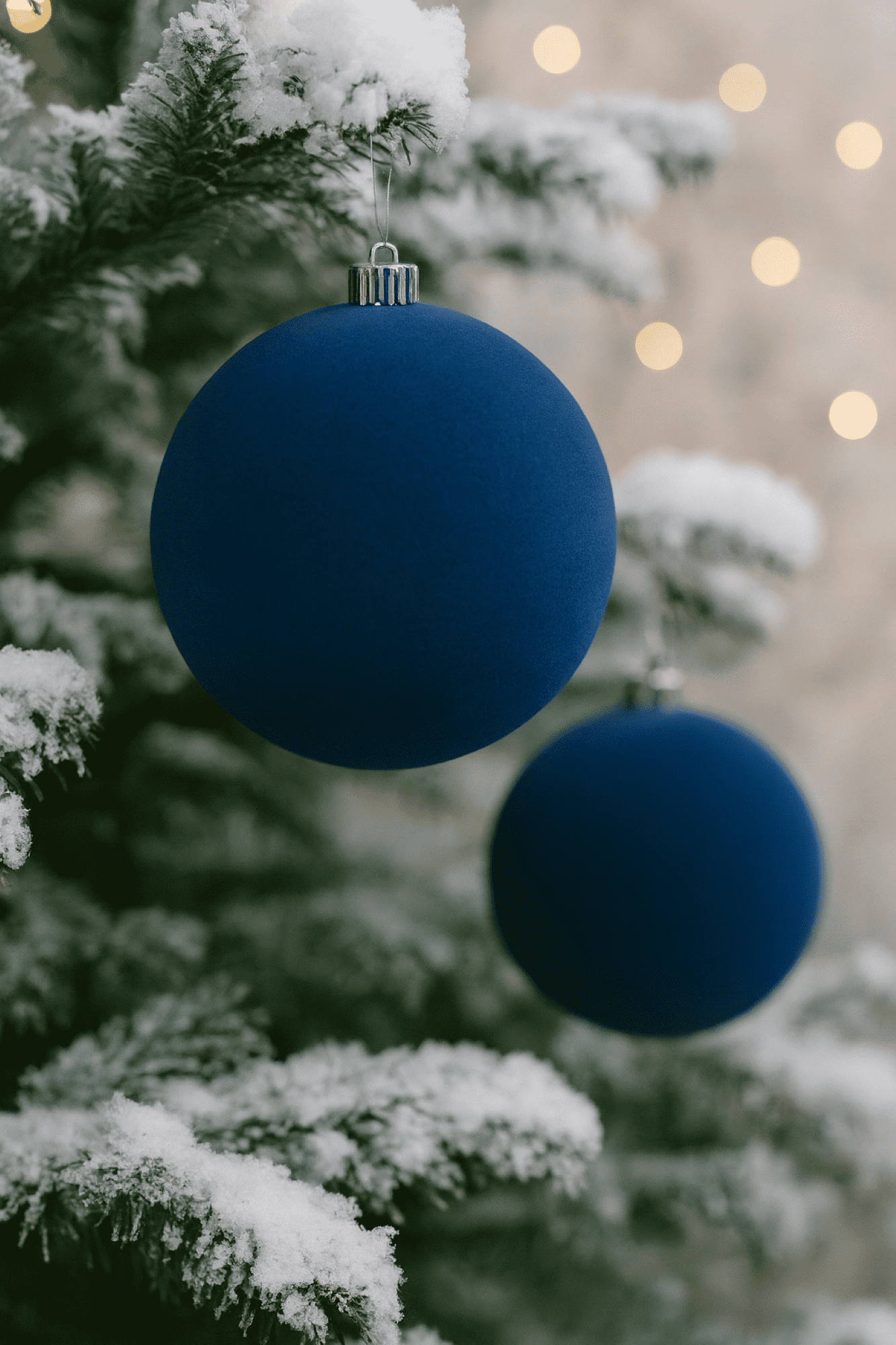 2 Count Velvet-Feel Navy Jumbo Shatterproof Christmas Ornaments, by Holiday Time
