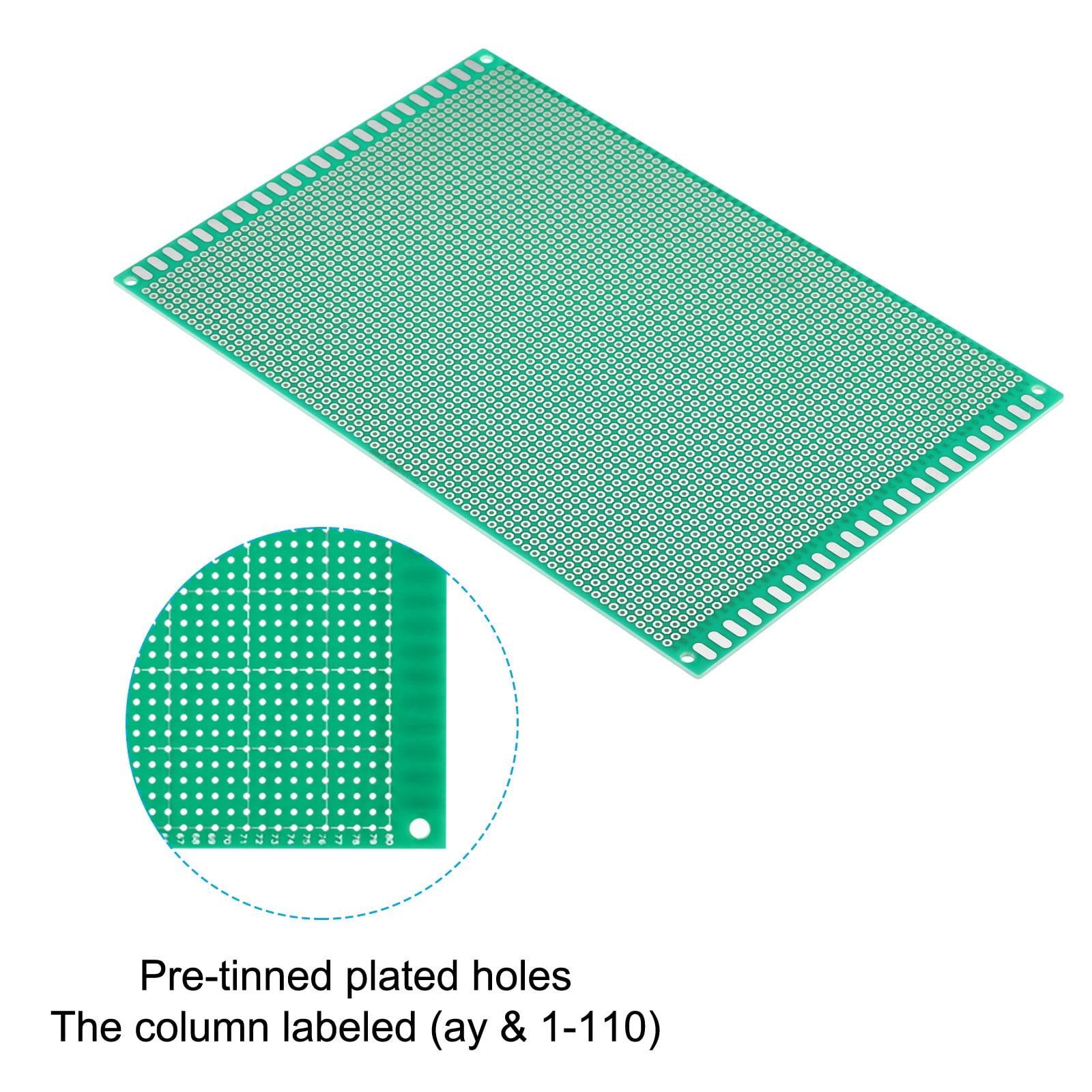 7.1" x 4.7" PCB Board Circuit, 12 Pcs Single Sided Prototype Solder Boards for Soldering and Electronic Project Circuit Boards Solderable Breadboard, Green