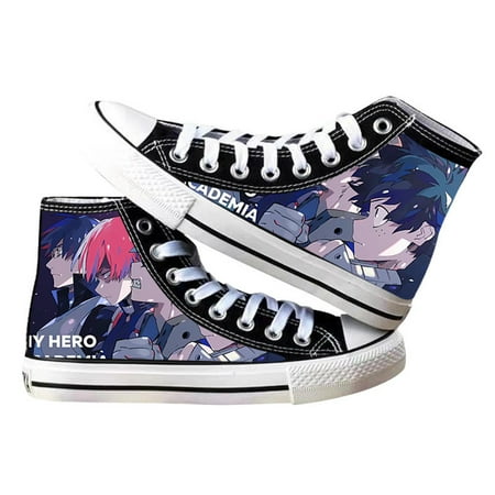 

Japanese Anime My Hero Academia Printed High Top Canvas Sneakers Fashion Lace up Walking Shoes Casual Classic