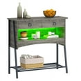 thumbnail image 3 of Bestier 2-Drawers Console Table with LED Light for Entryway Gray, 3 of 7