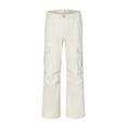 thumbnail image 5 of Men's Casual Solid Color Wide Leg Trousers Straight Fit Summer Comfortable Daily Wear Breathable Lightweight Loose Pants Men's Pants Elastic Waist Loose Fit Athletic, 5 of 5