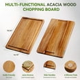 thumbnail image 6 of Kikcoin Acacia Wood Cutting Board, 16"x 10" Solid Cutting Board with Juice Grooves & Side Handles, Natural Wood Chopping Board for Kitchen, Serving Tray, 6 of 9