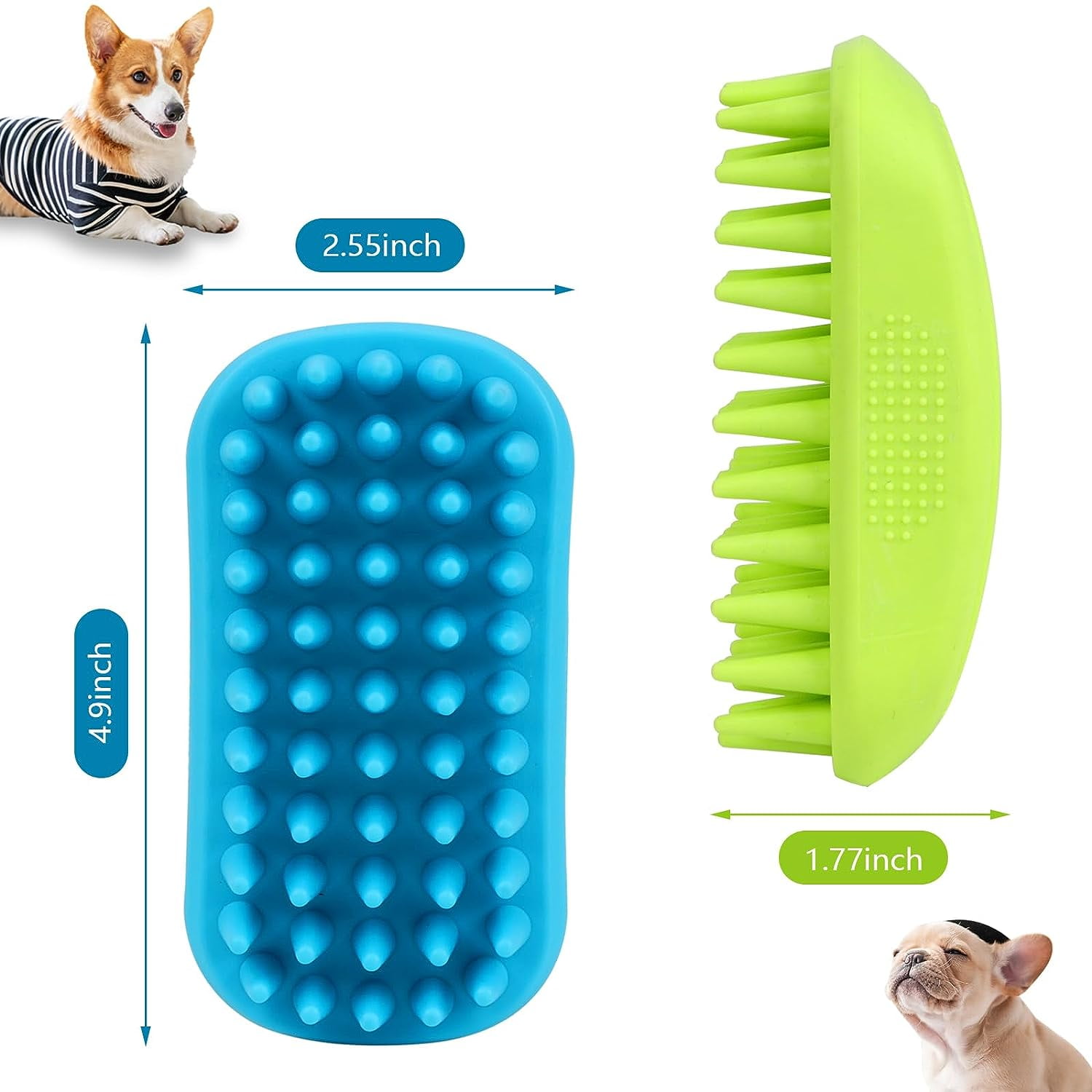 Dog Scrubber For Bath Dog Bath Brush Silicone Massage