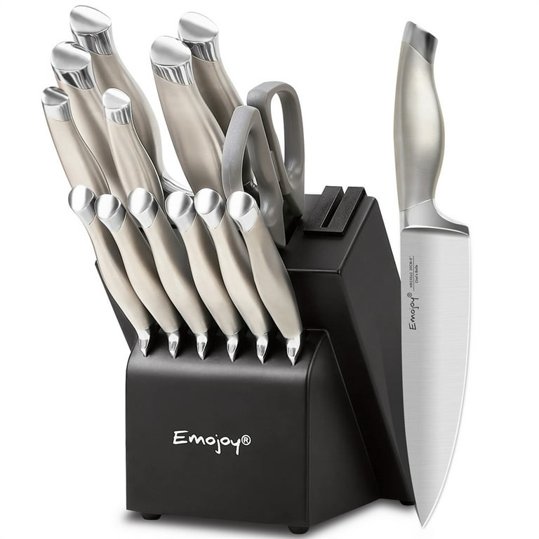 Emojoy Steak Knives, Steak Knife Set of 8, Highly Resistant and Durable  German Stainless Steel Serrated Steak Knives with Gift Box