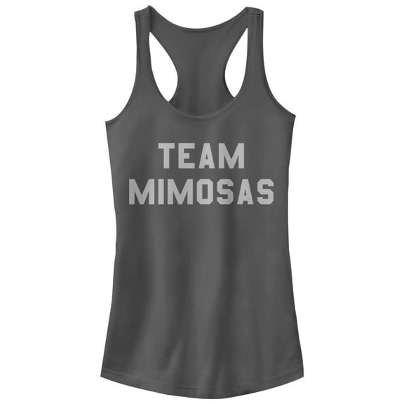Junior's CHIN UP Team Mimosas Racerback Tank Top Charcoal Small