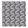 thumbnail image 2 of Ambesonne Floral Shower Curtain, Blooming Spring Nature, 69"Wx70"L, Pale Grey Vermilion Grey, 2 of 4