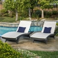 thumbnail image 2 of Afuera Living Outdoor Grey Wicker Adjustable Lounge Beige Cushion (Set of 2), 2 of 11