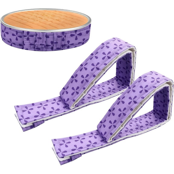 2 Pcs Bake Even Strip, Cake Pan Strips Cake Pan Dampen Strips Super Absorbent Thick Cotton Baking Strips For Cake Pans Cake Leveler Cake Pans Anti Scald Strips for Even Baking, Purple