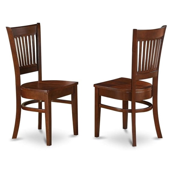VAC-ESP-W Vancouver Kitchen Dining Chairs - Slat Back Wood Seat Chairs, Set of 2, Espresso