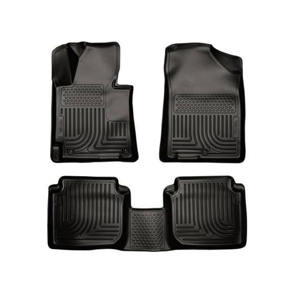 Husky Liners 98891 Weatherbeater Floor Mats Fit 2011-2013 Hyundai Elantra Sedan GLS, LTD; 2013 Elantra Coupe GS, SE - Front/2nd Seat - Black