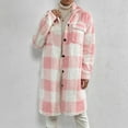 thumbnail image 2 of New Plus Size Plaid Jackets for Womens 2024 Autumn and Winter Straight Cardigan Button Pocket Coat, 2 of 6