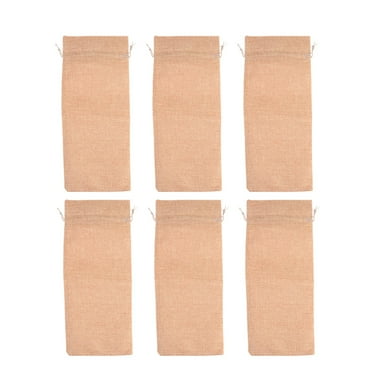 HOMOBABE 6Pack Light Brown Linen Wine Bottle Bag For Elegant And Sustainable Gifting