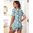 thumbnail image 4 of Ekouaer Womens 2-Piece Pajama Set Soft Short Sleeve Lounge Set with Pocket, 4 of 5