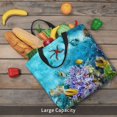 thumbnail image 5 of Honeii Corals and Tropical Fish Print Tote Bag, Reusable Grocery Shopping Bag,Shoulder Bag with Inner Pocket, 5 of 7