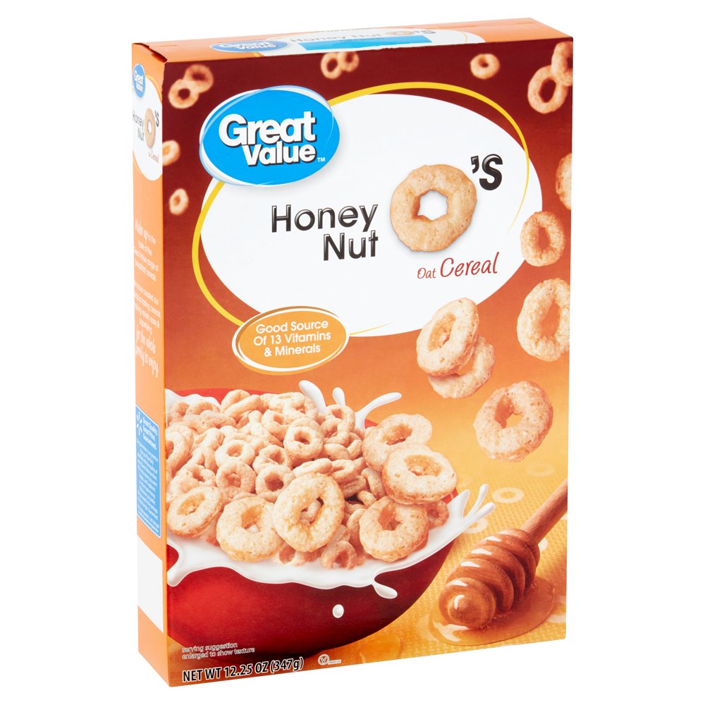 Great Value Honey Nut O's Oat Cereal, 12.25 oz