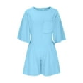thumbnail image 4 of Kaemgyyd Women Summer Oversized T-Shirt Rompers Casual 3/4 Sleeve Overall Loose Shorts Jumpsuit Trendy Outfits, 4 of 5