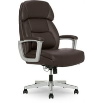 Shaquille O'Neal Rion Ergonomic Heavy-Duty Office Chair, PureSoft Upholstery, High-Back Desk Chair with 400 lb Capacity, Brown