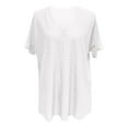 thumbnail image 5 of Women Short Sleeve Shirt Elegant Tunic V Neck T Shirt Summer Casual Lightweight Mesh Top Long Sleeve Polyester Shirt Women Womens Summer Tunics Cute Tops for Women Summer Women Long Sleeve Tee Shirt, 5 of 5