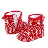 Baby Christmas Boots Snowflake Santa Design Winter Warm Slippers Anti-Slip Shoes